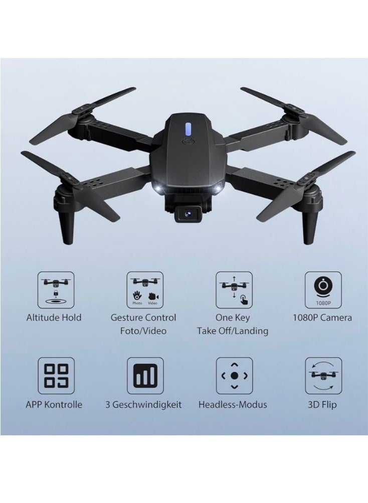 بريميم طائرة بدون طيار قابلة للطي مزودة بكاميرا واي فاي عالية الدقة بتقنية FPV مع بث مباشر في الوقت الفعلي، ونظام تثبيت طيران ذكي، وجهاز تحكم عن بعد دقيق، وبطاريتين احتياطيتين، ومراوح عالية الرفع، وحقيبة حمل واقية. - Image 2